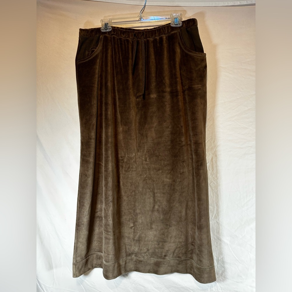 J. JILL Espresso brown velvet long skirt Size XL